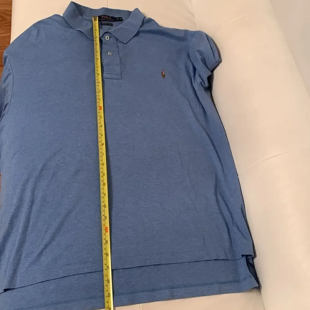 Polo Ralph Lauren Pima Soft Touch Blue Logo Pony Men’s Polo Shirt Size 2XB
